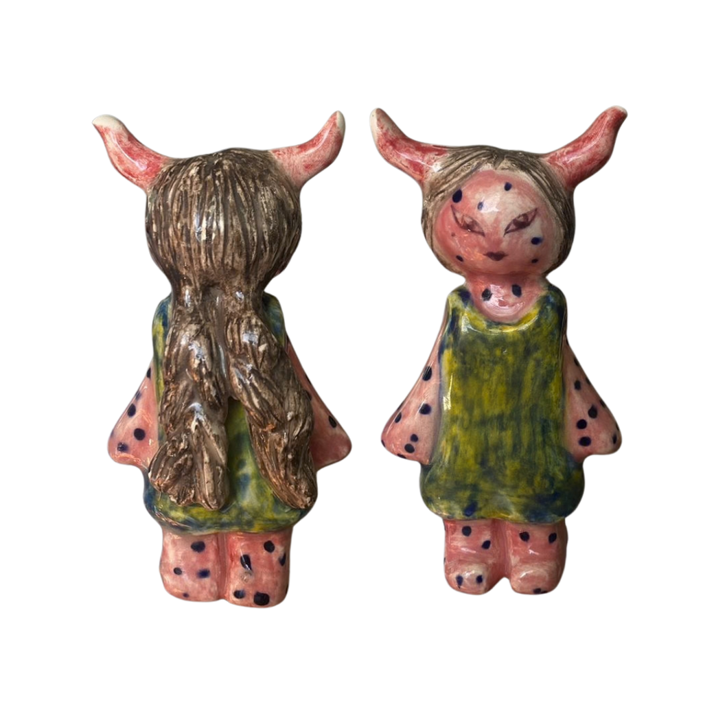 Greñudita "Diablita de plumón" - Muñeca de colección