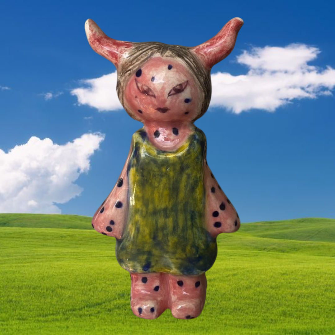 Greñudita "Diablita de plumón" - Muñeca de colección